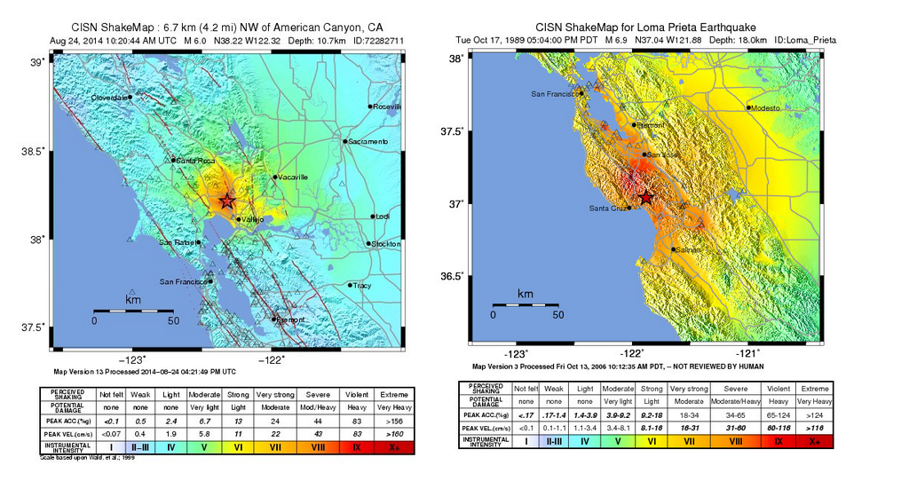 2014 quake vs 1989 quake