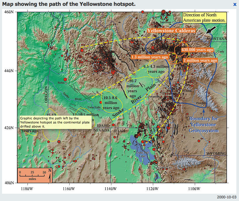 path of yellowstone hotspot