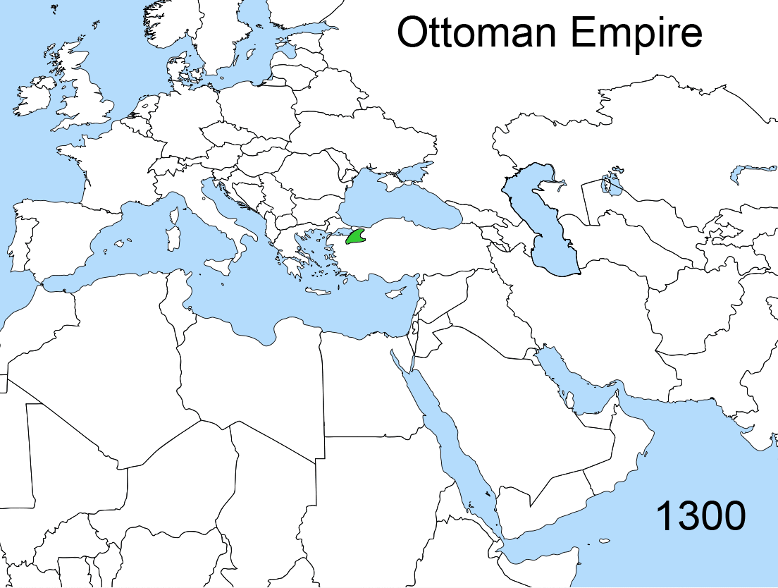 سرزمین‌های تحت حاکمیت امپراتوری عثمانی از ۱۳۰۰ تا ۱۹۲۰