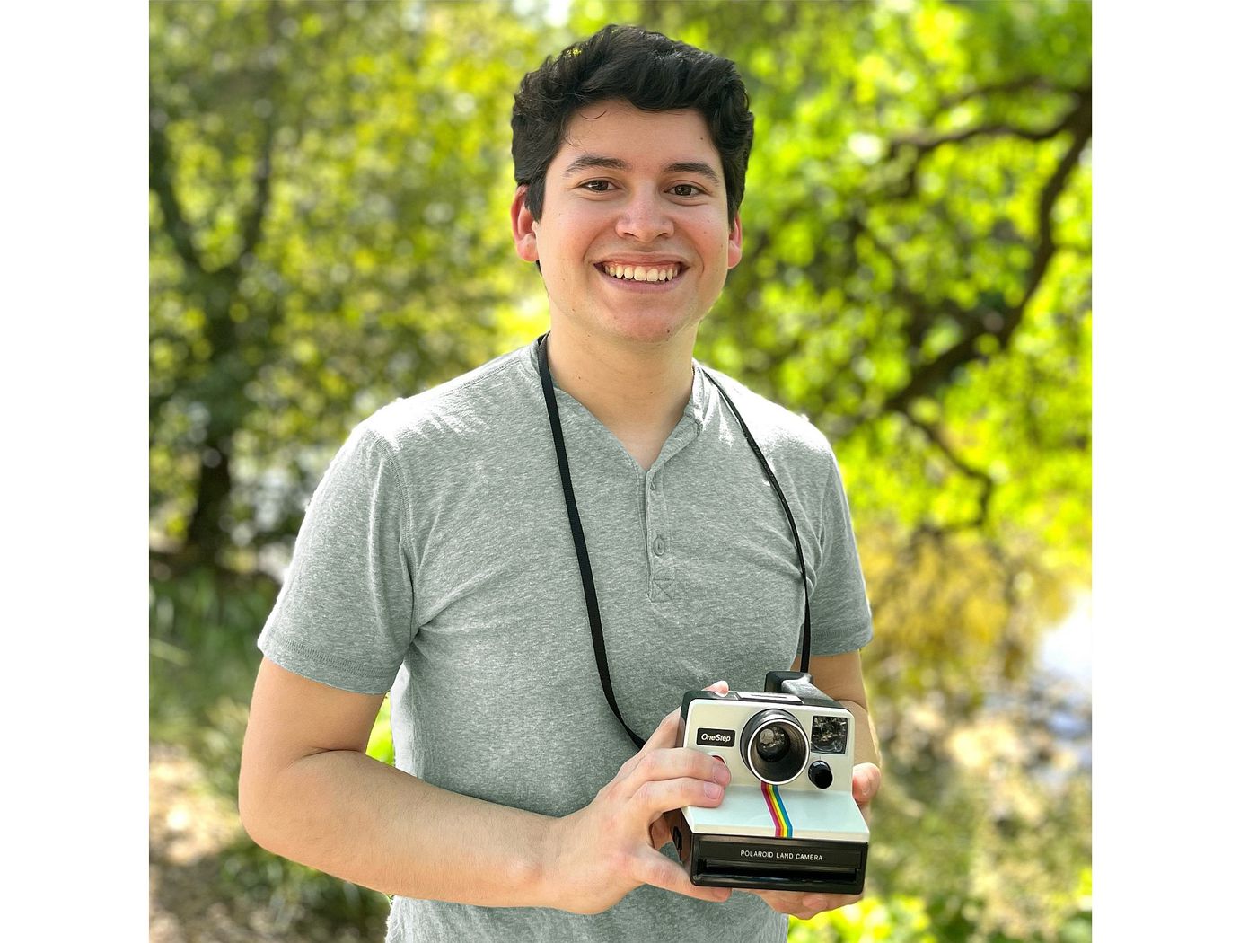 Marc Corfmat is the fan designer behind this set — here, he’s holding the original Polaroid OneStep SX-70 instant camera.