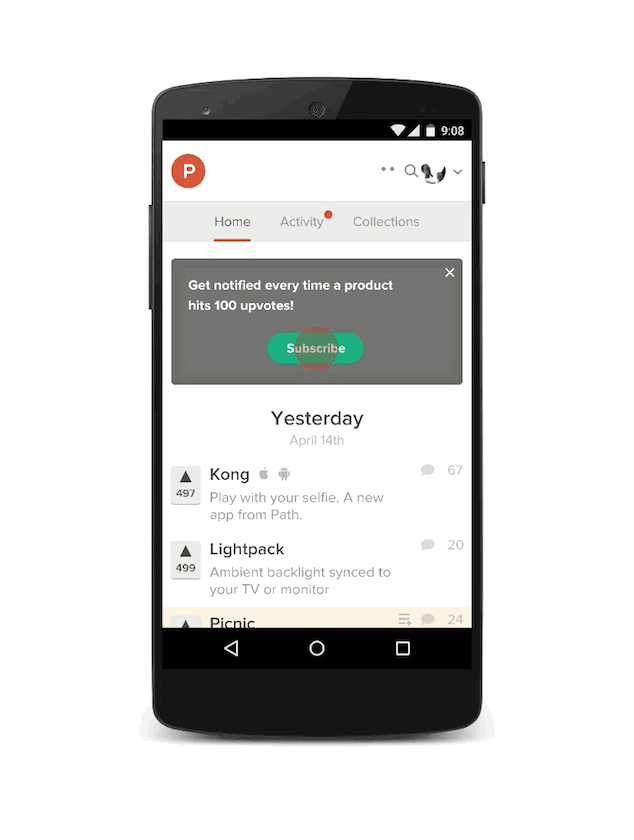 Mobile notifications on Chrome 42 on Android