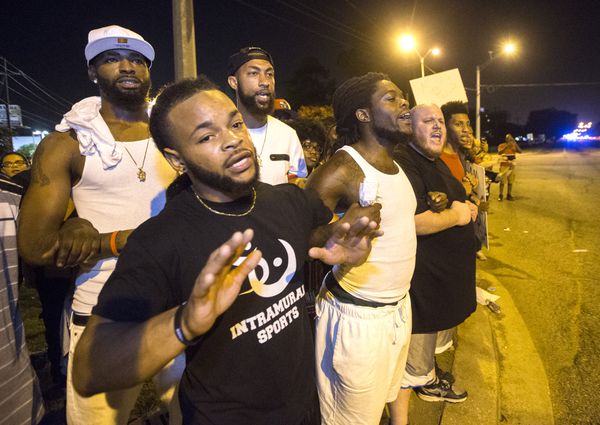 Protesters in Baton Rouge.