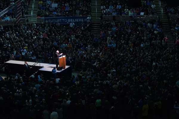 Bernie Sanders at Michigan State in early March.