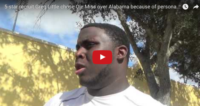 5-star Greg Little chose Ole Miss over Bama thanks in part to Hugh ...